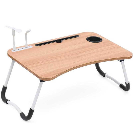 שולחן מתקפל למחשב נייד עם USB ואביזרים