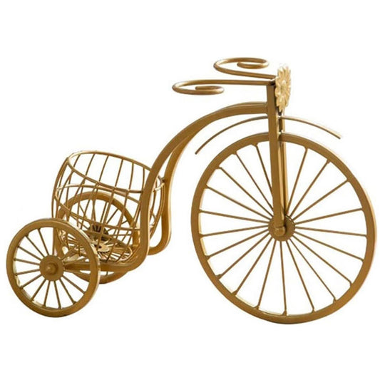 מעמד לבקבוק יין וכוסות בעיצוב אופניים