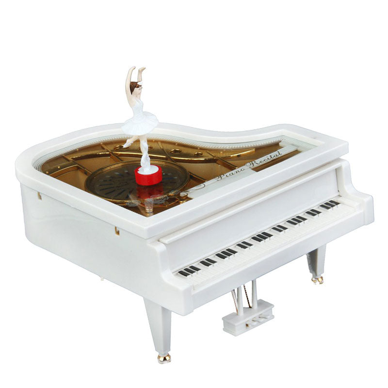 תיבת נגינה פסנתר קלאסי עם בלרינה מסתובבת