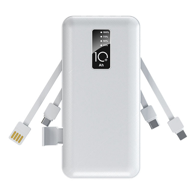 מטען נייד 15,000 mAh עם כבלים מובנים